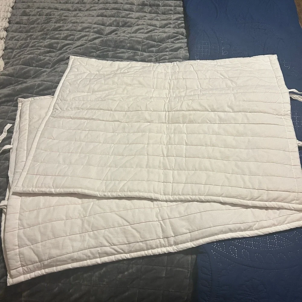 Restoration Hardware Quilted Red and White Reversible Shams NEW